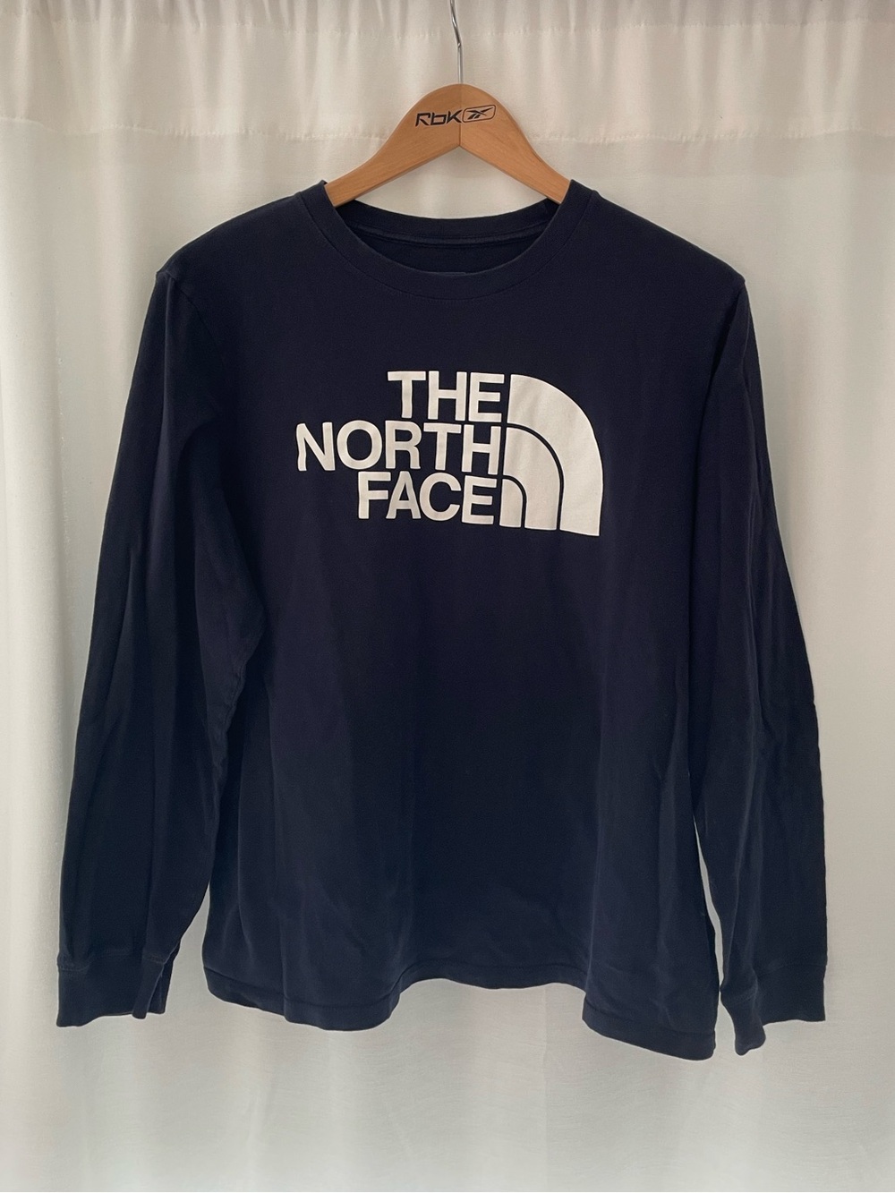 The North Face navy blue long sleeve tee logo women’s XL t TNF basic top shirt
